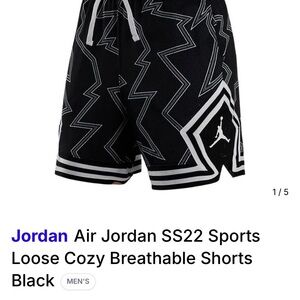 Jordan Black Athletic Shorts with White Accents